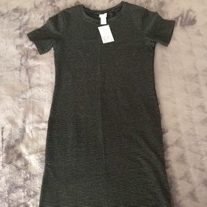 black and white striped t-shirt dress